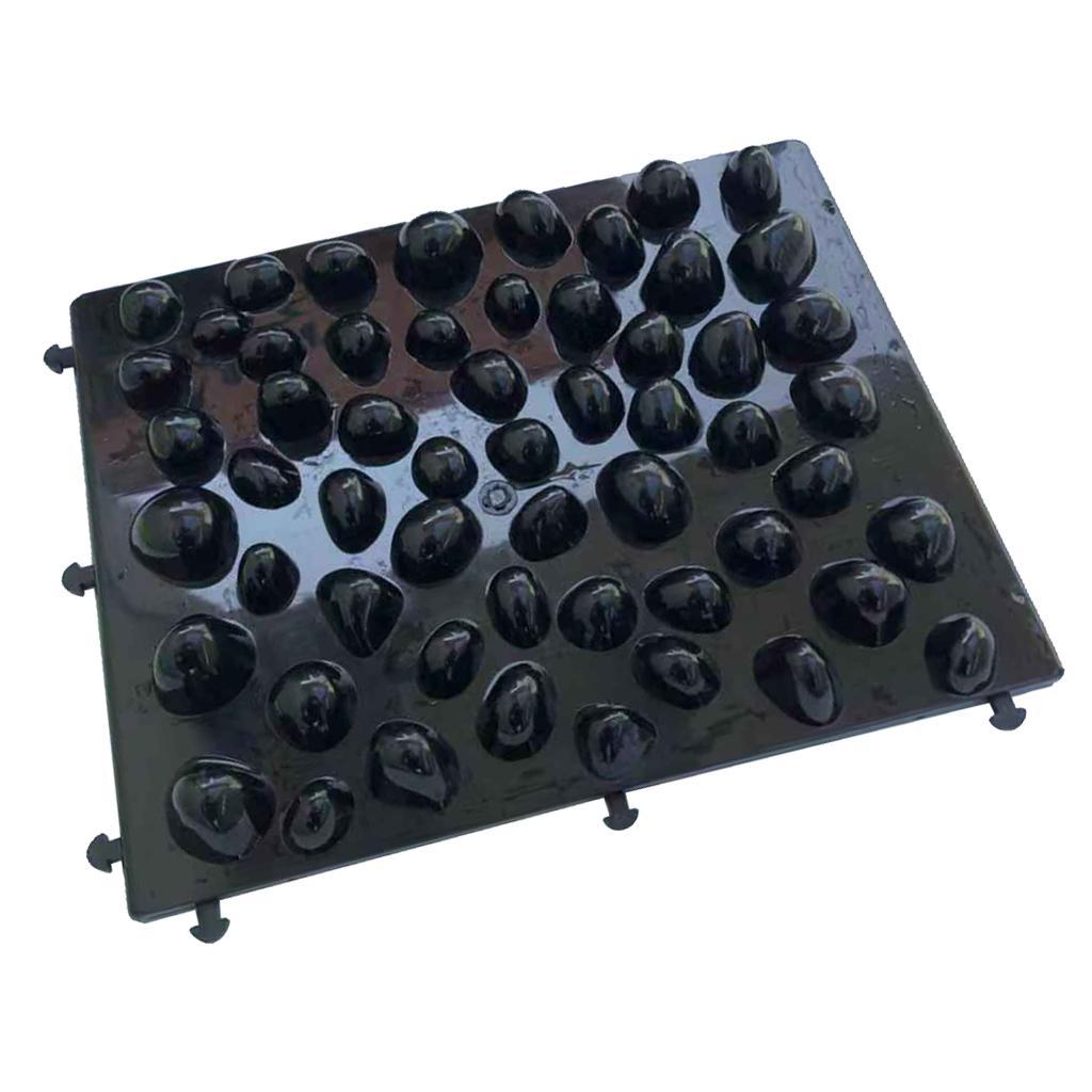 Pebbles Foot Massage Pad Toe Pressure Plate Shiatsu Blanket Yg Mat Black