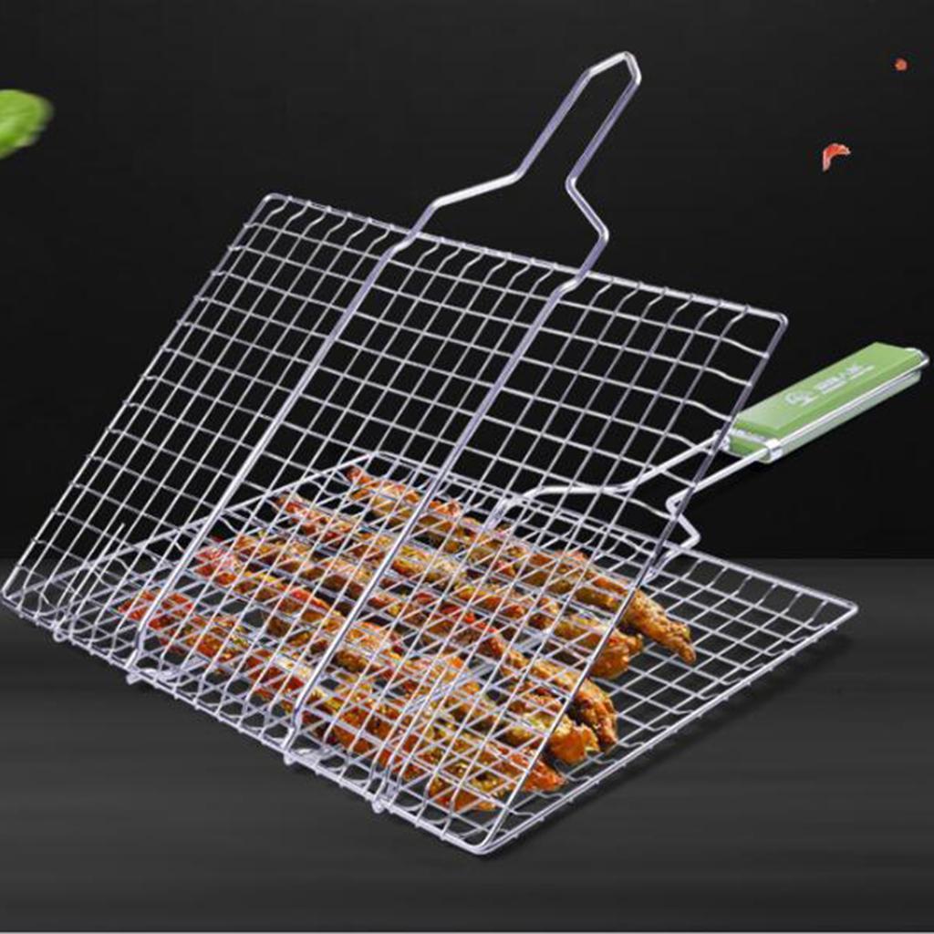 Download Barbecue Grilling Basket, Portable Folding Stainless Steel BBQ Grill Basket | eBay