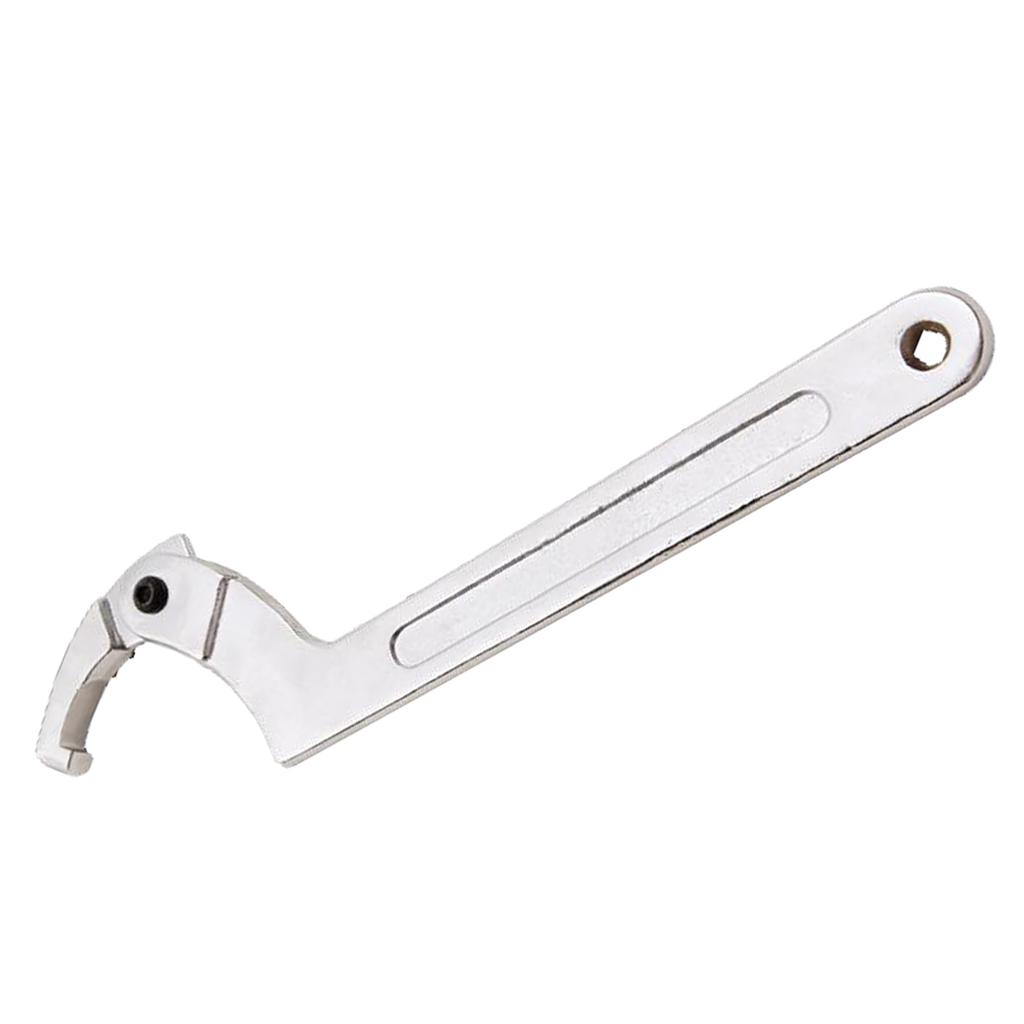 Chrome Vanadium Adjustable Spanner Hook Wrench Tool 115-170mm Square Head