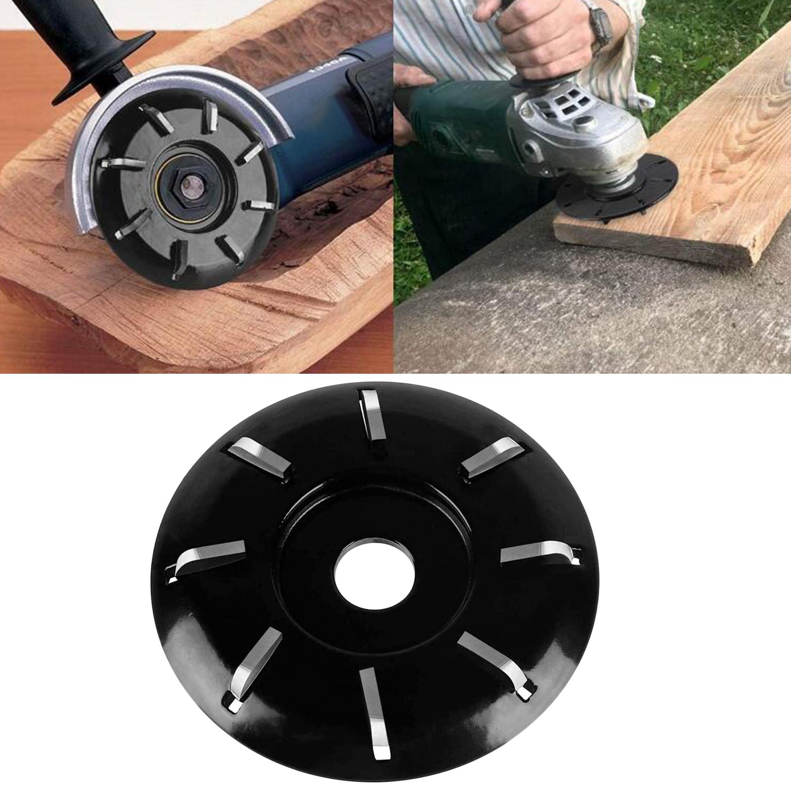 8 Teeth Turbo Plane Power Wood Carving Disc Milling Cutter 90mmx16mm Black