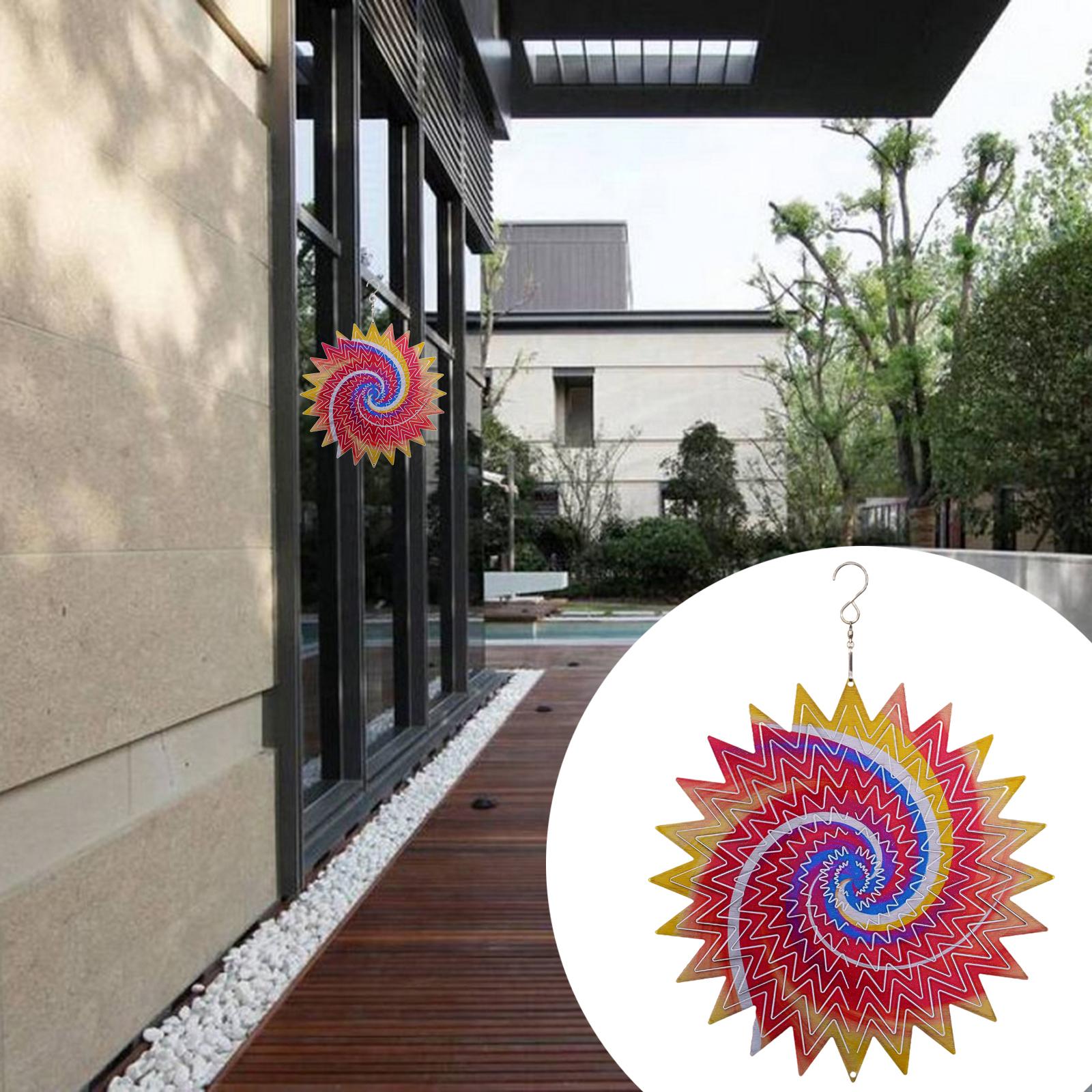 Wind Spinners with Stable Stake Garden Spinner Reflective Painting  Style6