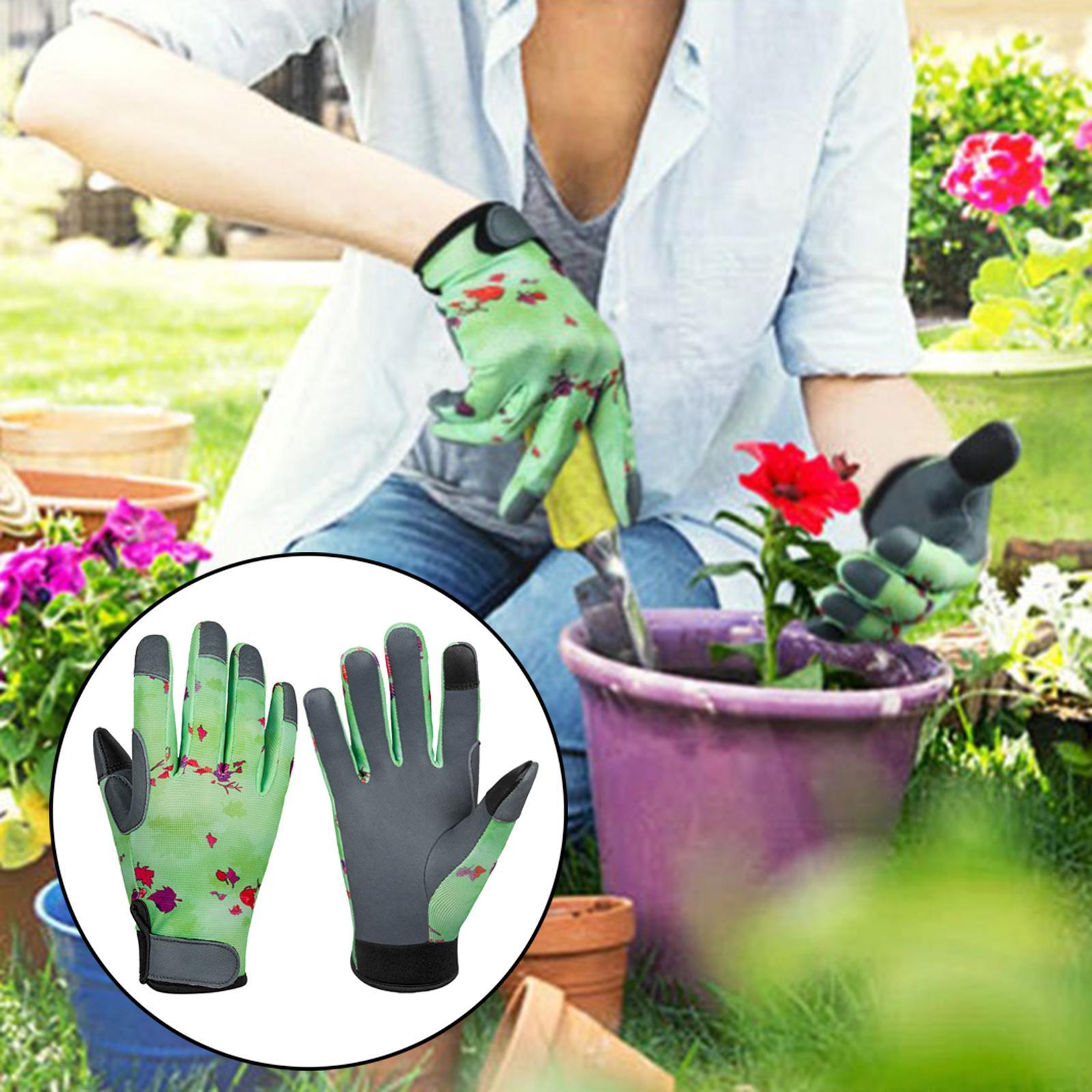 1Pairs Garden Gloves Work Safety Gloves Ladies Leather Gardening Gloves S