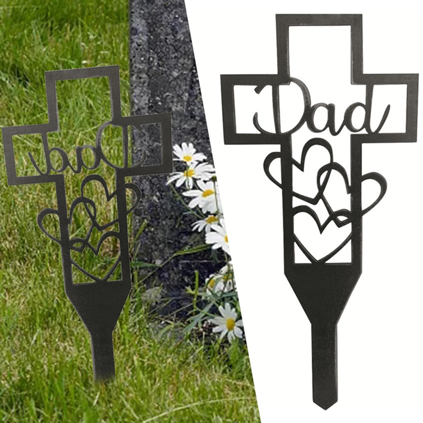 Cross Art Bereavement Statue Waterproof Hollow Remembrance Gifts with Heart MDOD01
