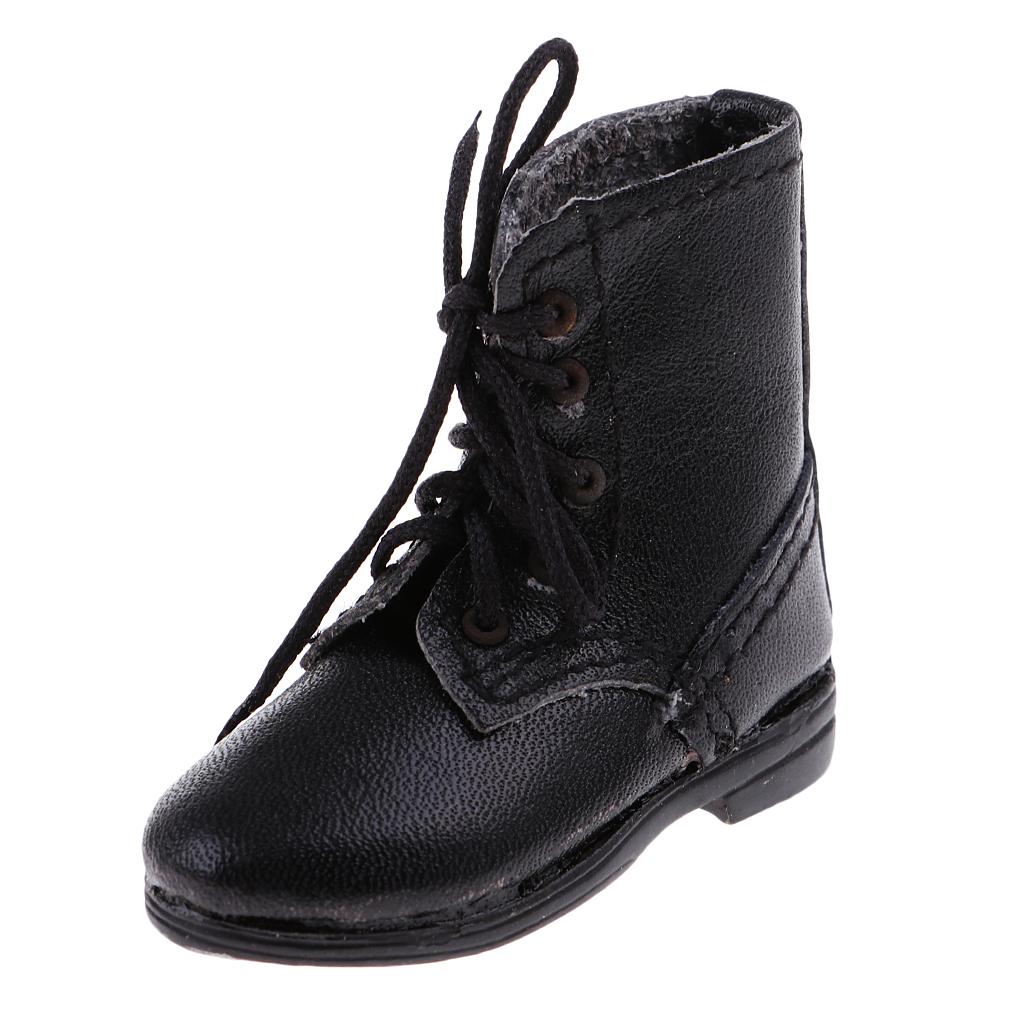 1//6 Vintage Styled Boots for 12/" Male Sideshow DID Action Figure Black