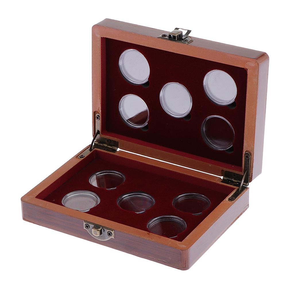 Wooden Display Case Storage for 10 Coins 27mm