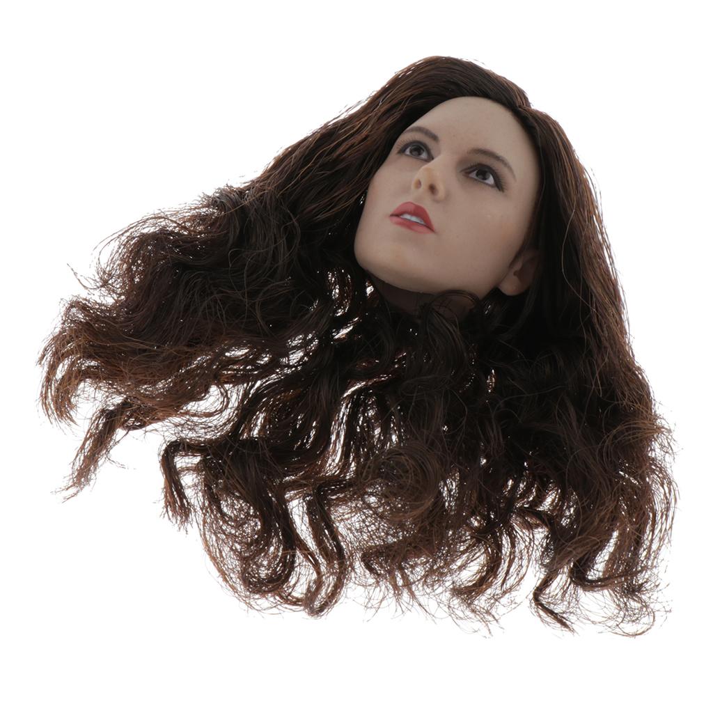 1:6 Scale Women Head Model Curly Hair for 12'' Action CY CG Girl Female Body 