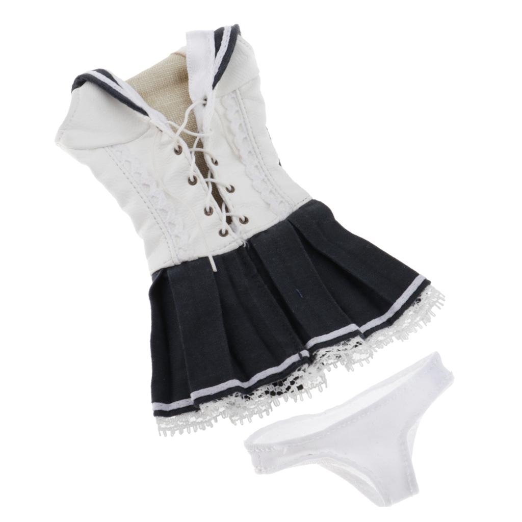 1/6 White Shirt Mini Skirt Schoolgirl Outfit for 12" Action