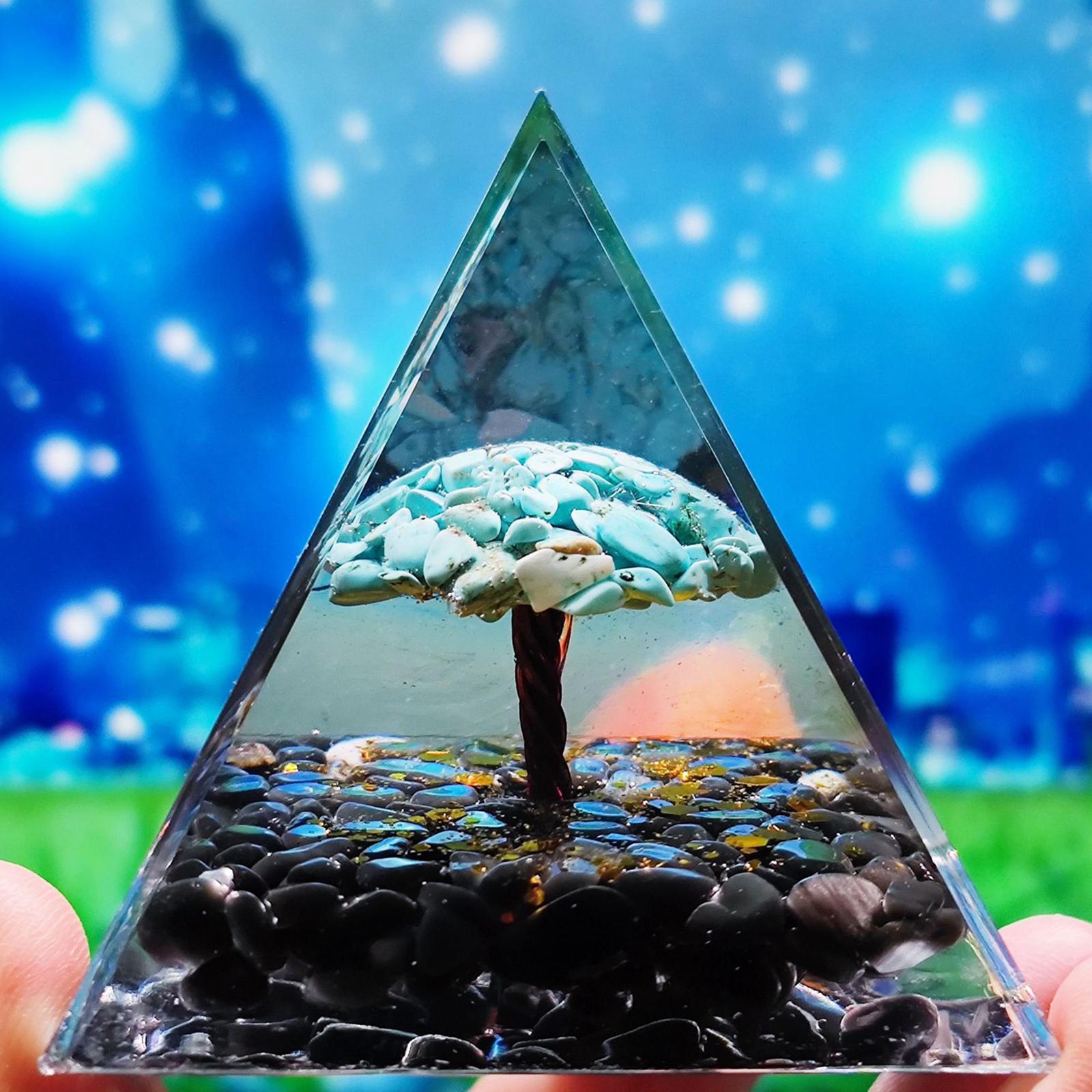 Collectible Crystal Pyramid Figurine Gemstone for Balancing Positive Energy