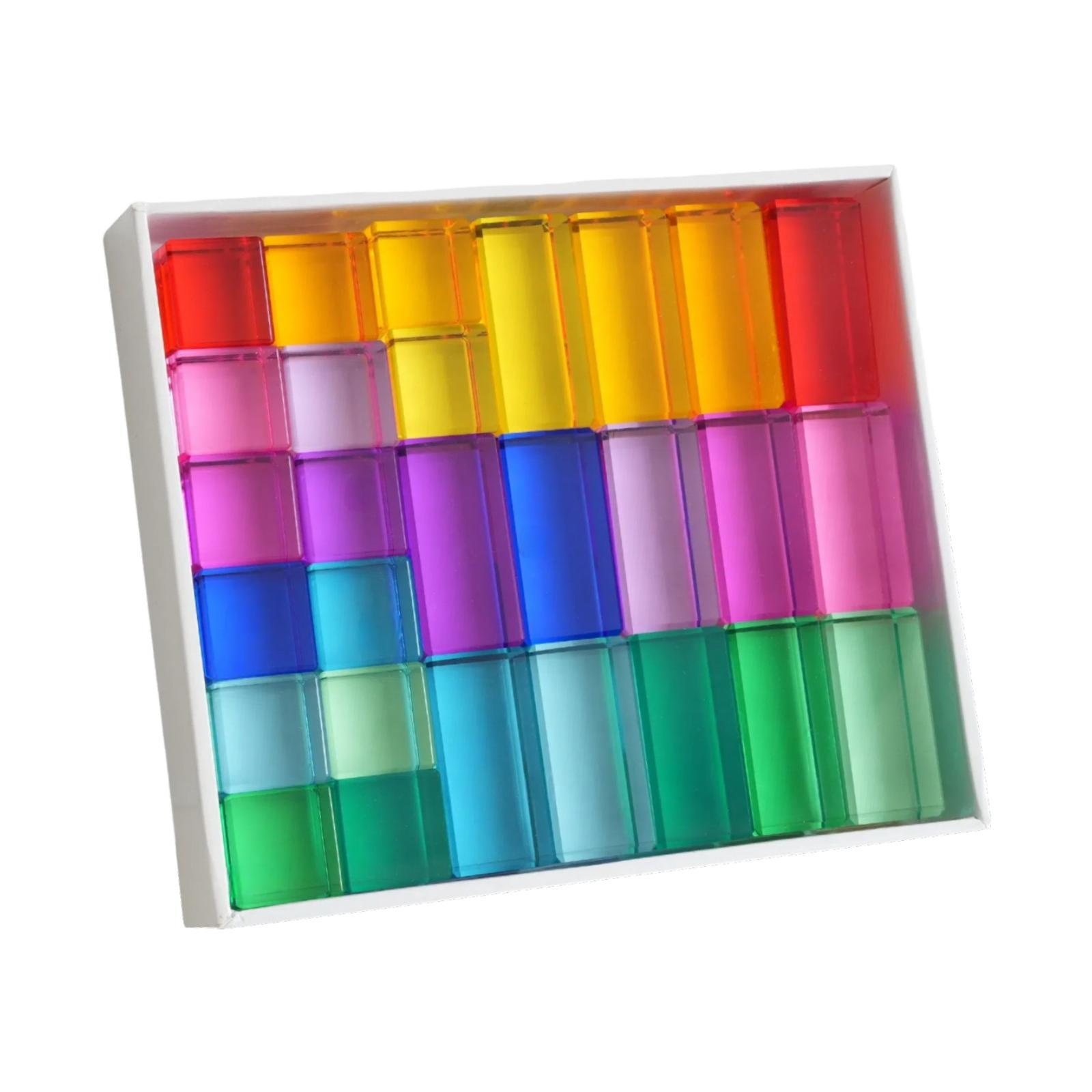 Rainbow Building Blocks Set Stacking Toys for Ages 3-6 Teamwork Kindergarten