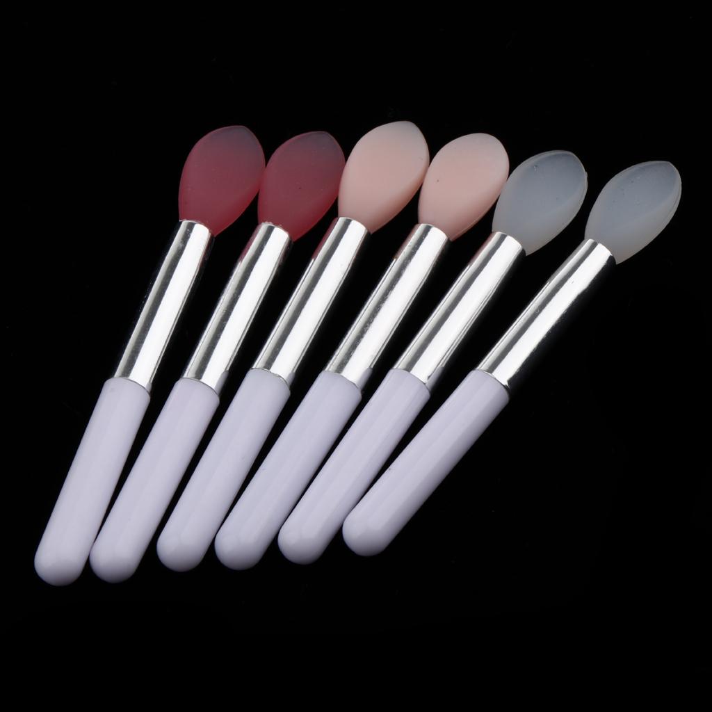 6x Mini Soft Silicone Head Handle Lip Applicator Brushes Beauty Makeup