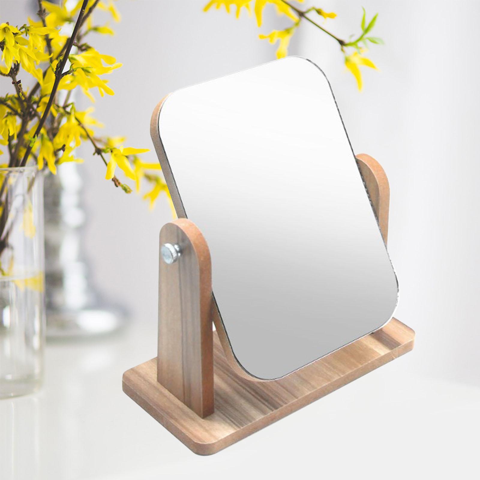 Makeup Mirror Travel Mirror Desktop Vanity Mirror with Stand （Square