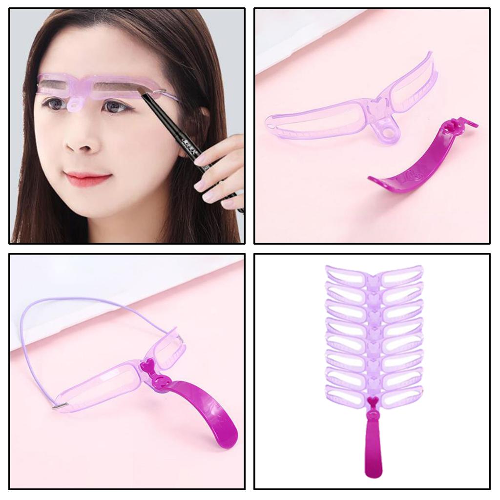 8 Styles Plastic Eyebrow Shaper Stencil Grooming Template Makeup Beauty Tool