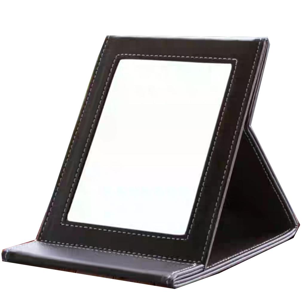 Desktop Makeup Mirror Folding Mirrors for Home Brown