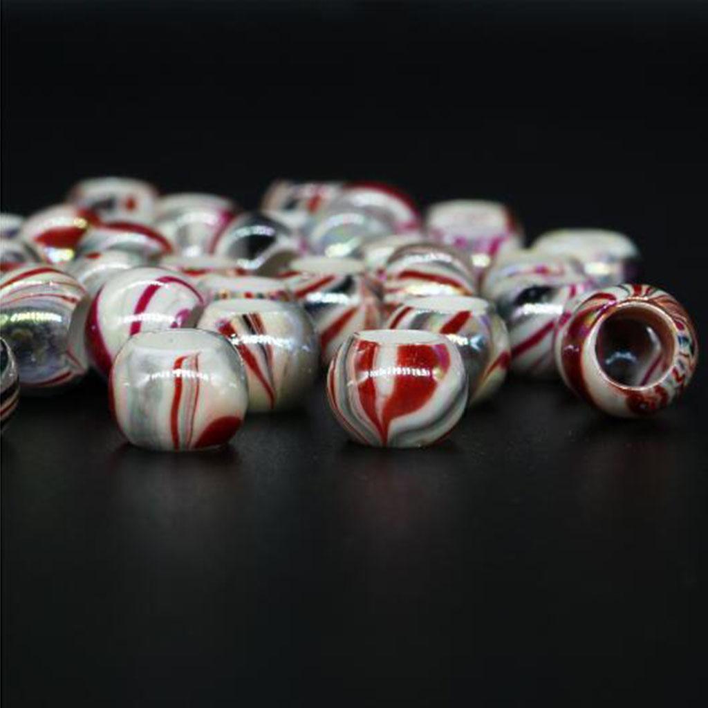 50x Women Beads Hair Braid Ring Cuff Clips Hair Accessory Red