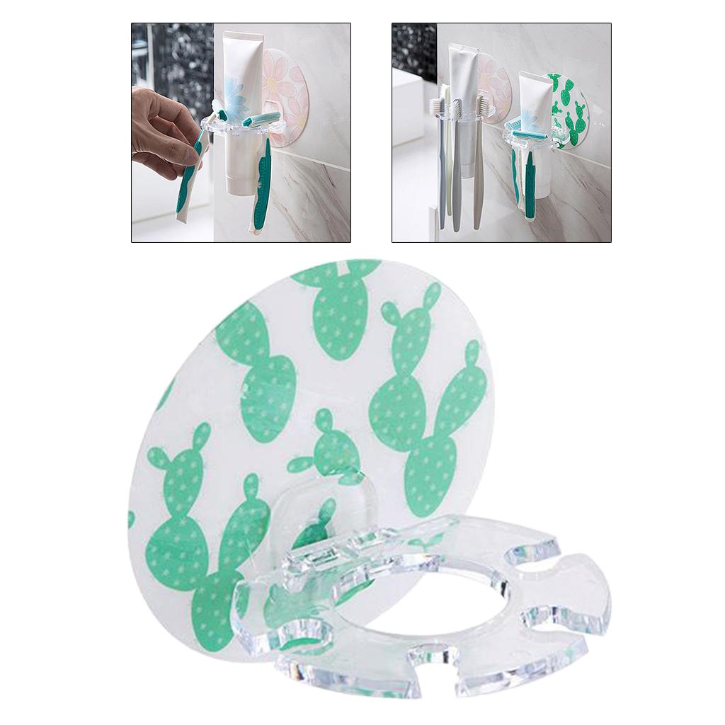 Toothbrush Holder Razor Stand Rack Toothpaste Holder  Four Slot Cactus