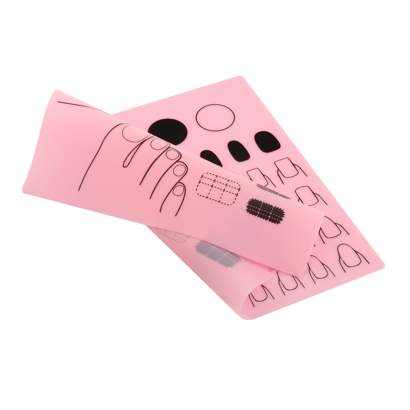 Silicone nail art mat stamping transfer sheet practice mat Pink