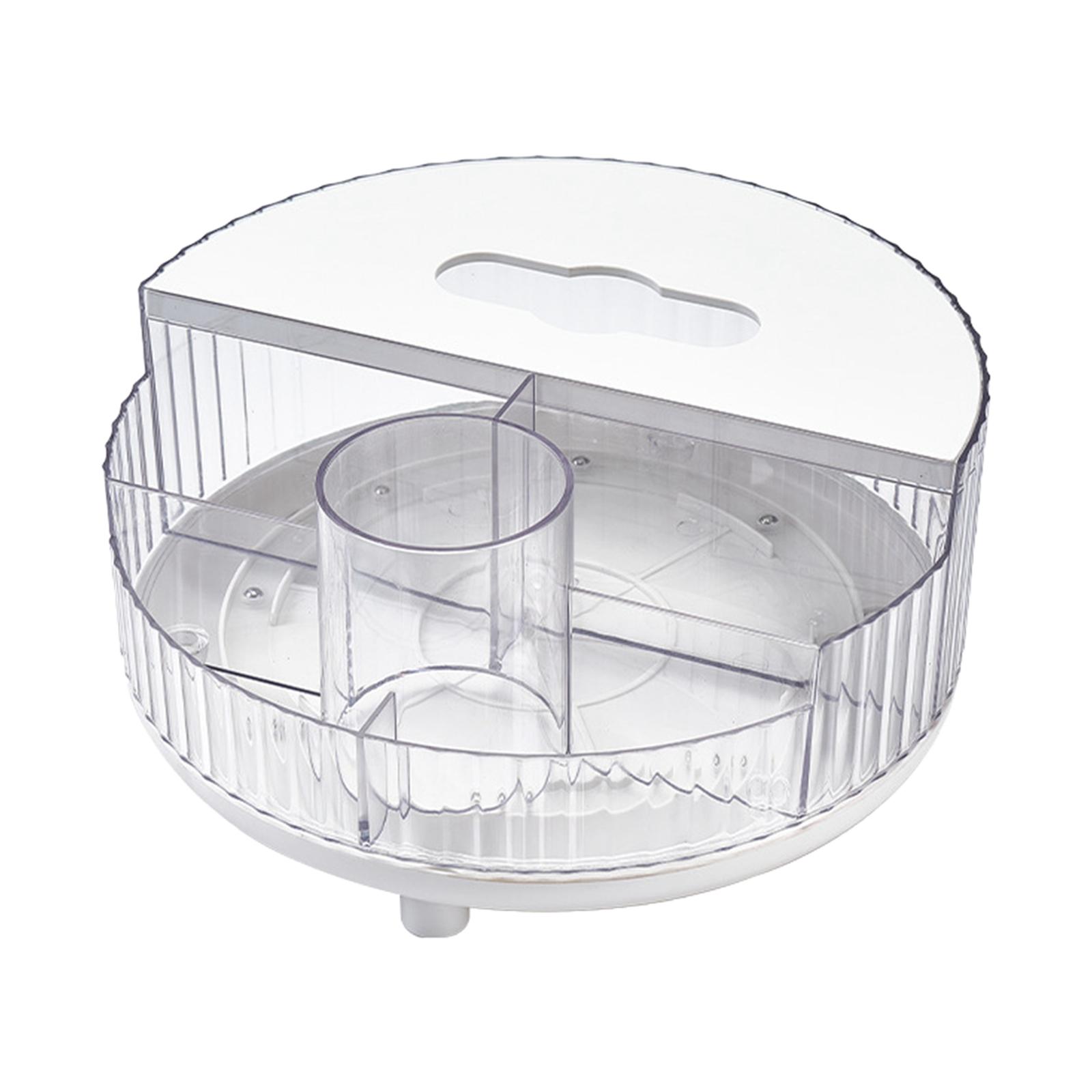 Cosmetic Makeup Rack Organizer Container Tabletop for Bathroom Dresser Transparent with Lid