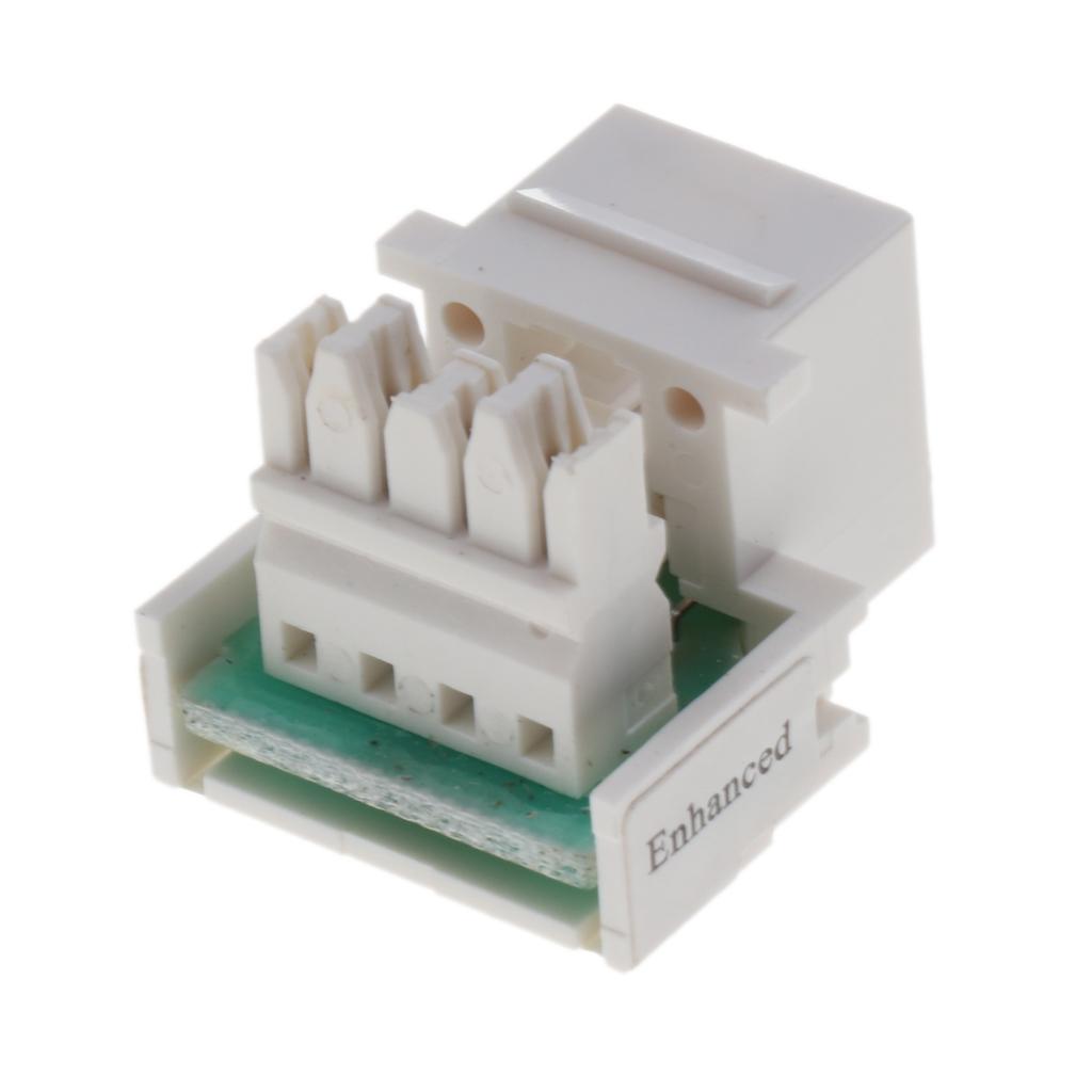 10pcs RJ11 CAT3 Jack Module Socket Connector Telephone Moduler White 6P4C