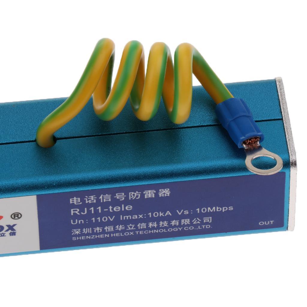 RJ-11 Telephone Fax Surge Protector Thunder Lightning Proof Arrester