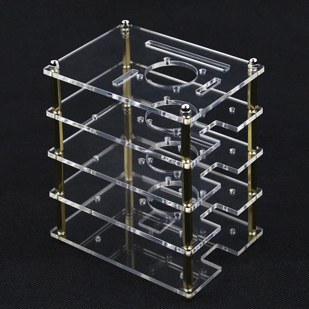 4-Layer Clear Case Enclosure with Cooling Fan for Raspberry Pi