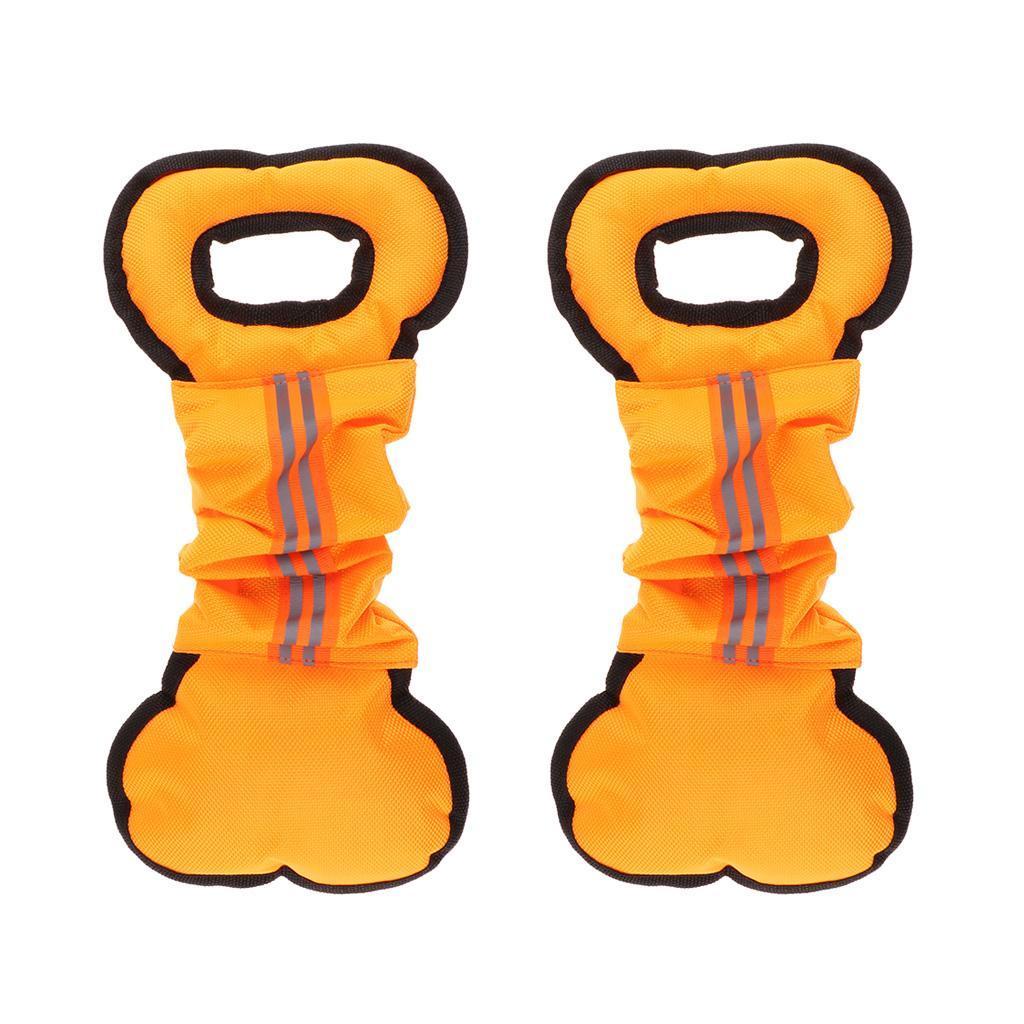 2Pcs Bone Type Dog Bite Tug Pillow Durable Exercise Training Toys Orange 