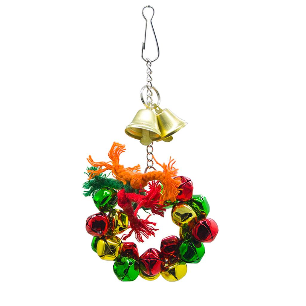 Fair-sounding Bells Wreaths Bird Cage Hanging Swing Parrot Chew Toy