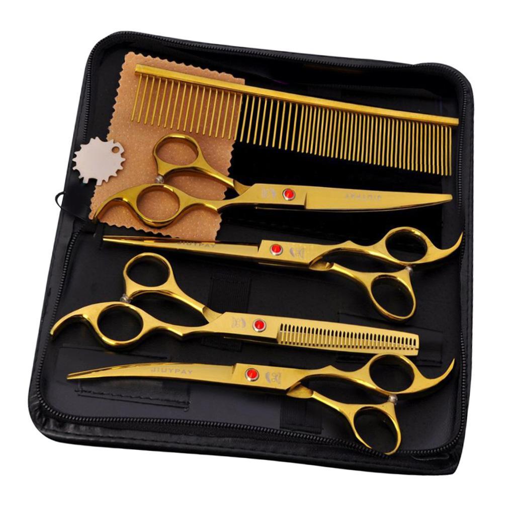 1Set 7" Professional Pet Dog Grooming Scissors Hair Grooming Tool Golden