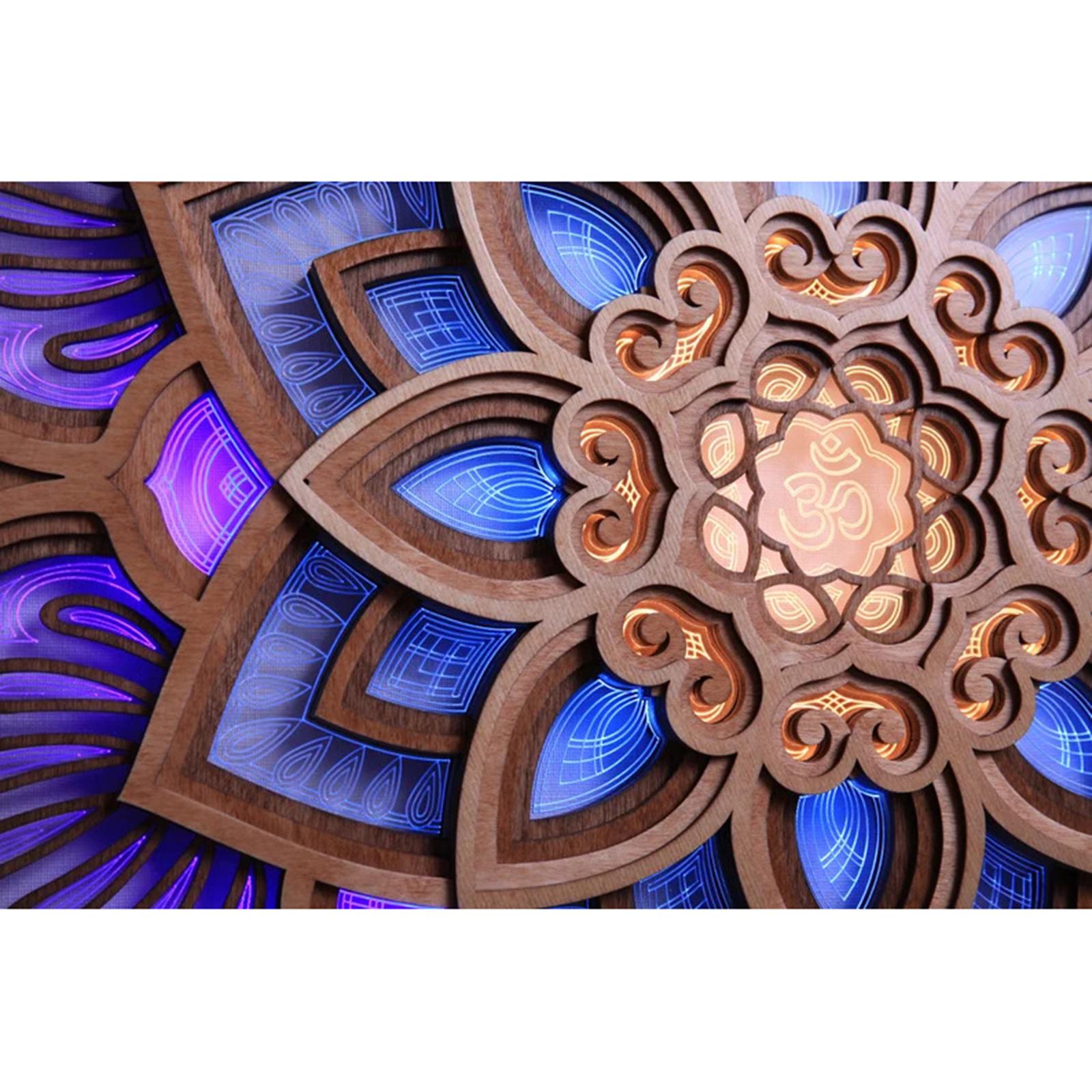 Mandala Yoga Room Night Light LED Multilayer Laser Cut Carved Light Acrylic