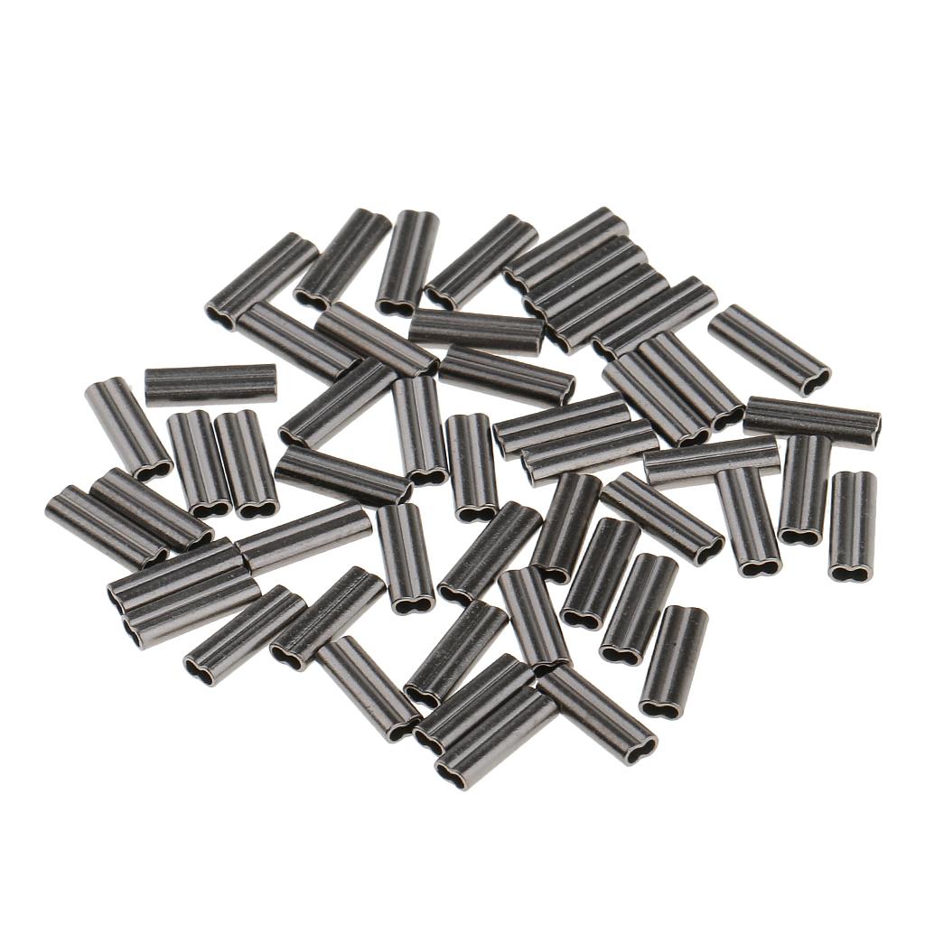Distanzhülsen 8 Mm 50 Angeln Doppel-Klemmhülsen Aus Kupfer - Mini Fass-Führer Ärmel Für Mono- & Drahtführer Feder Klemme