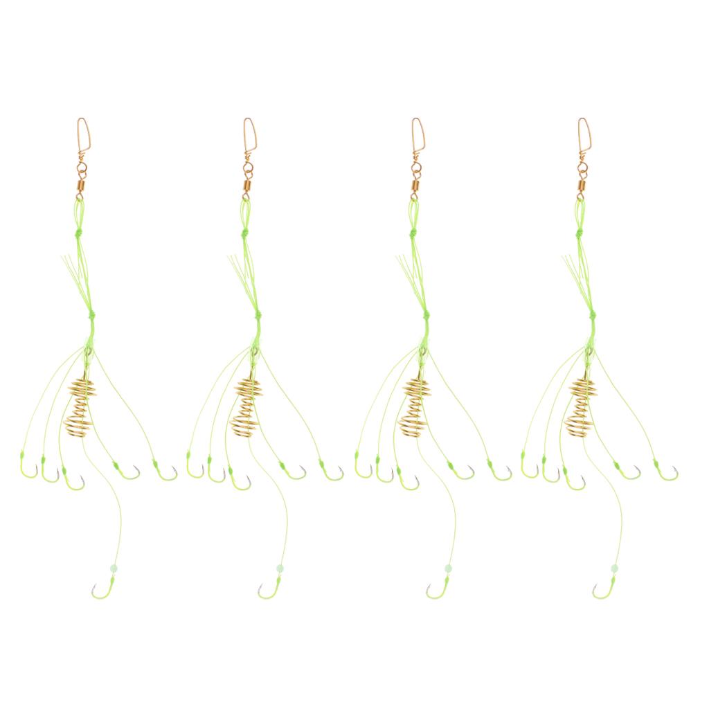 4pcs Fluorescent Light Fishing Hook Luminous Explosive Hooks A