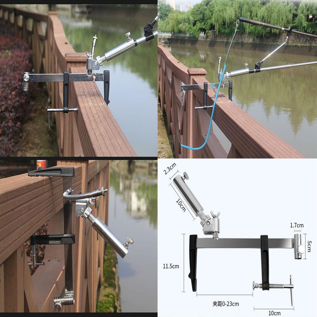 Adjustable Clamp Boat Sea Fishing Rod Pole Stand Bracket + Bait Tray Rack 