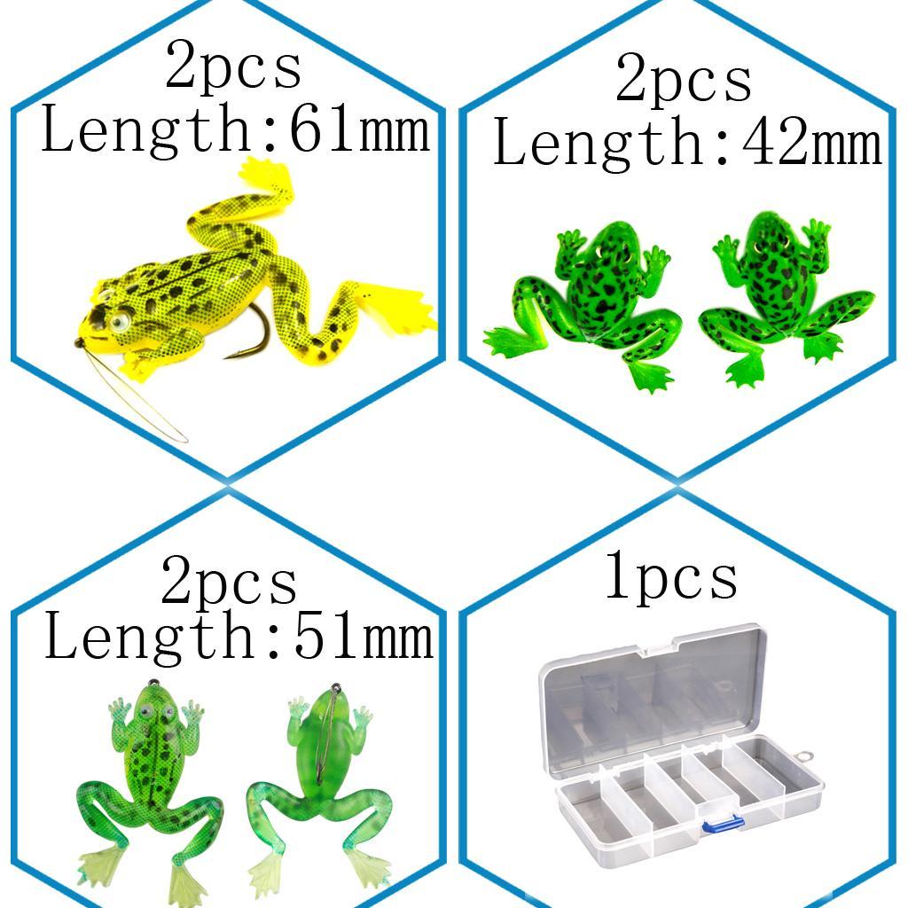 Lot 30pcs Topwater Frog Lures, Fishing Leader Wire, Fishing Swivel with Box
