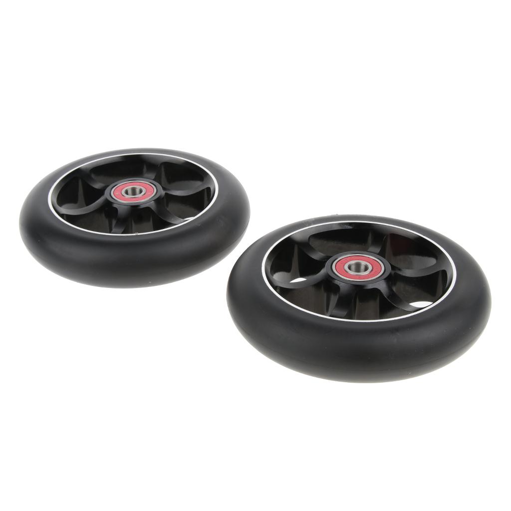 Scooter Wheel 2 Wheels Bearings 110mm Replacement Parts Metal Core Set