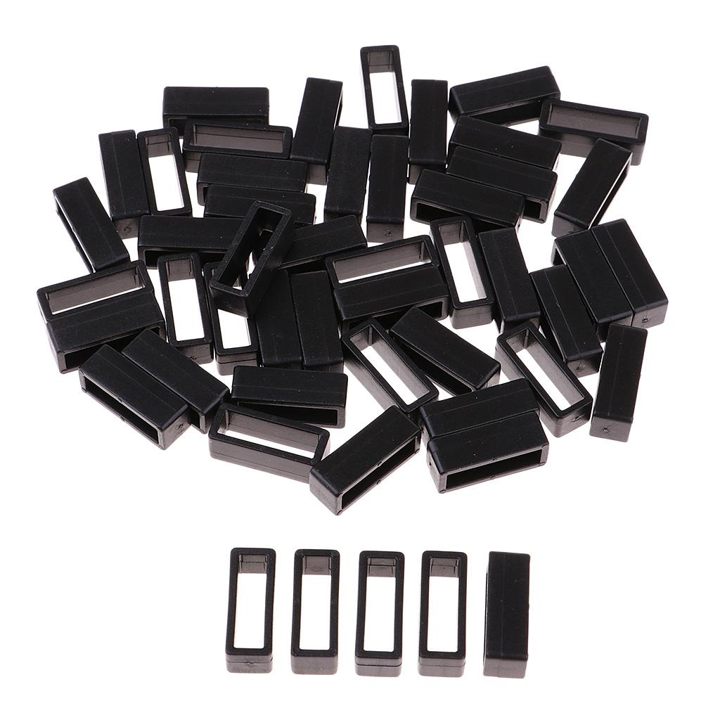 50pcs Plastic Belt Loop Keeper Loop Buckles Belt Harness Backpack Straps 15mm