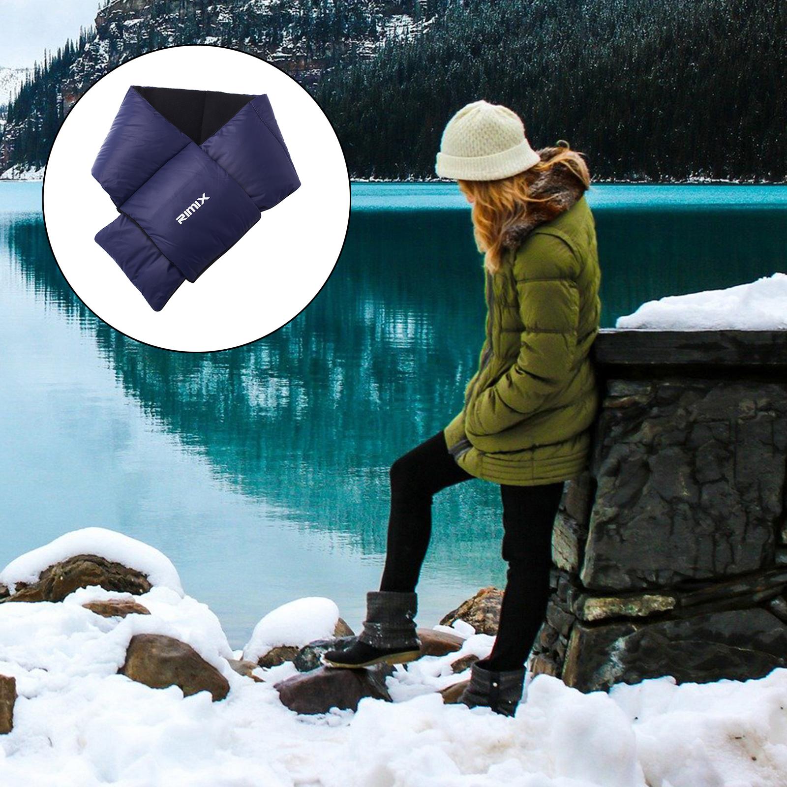 Down Scarf Neck Windproof Scarves Outdoor Scarf DownOutdoor Climbing blue