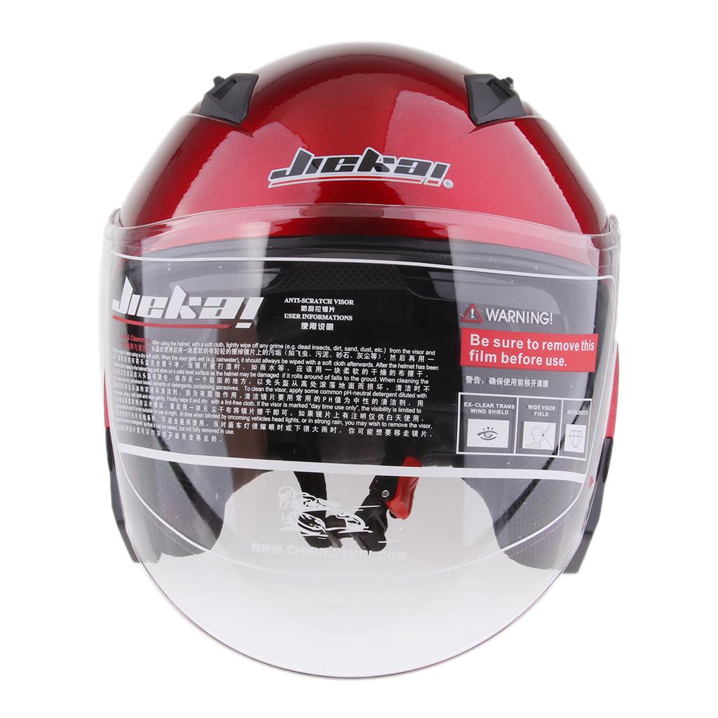 Motorcycle 3/4 Open Face Helmet with Full Face Shield ...