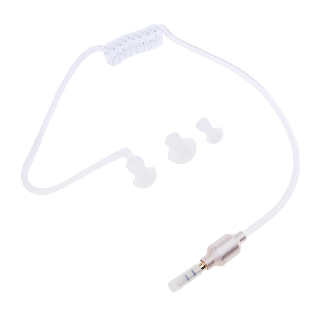 3.5mm Mono Headset Earphone Stereo Air Tube Mic Earpiece Lightweight gold