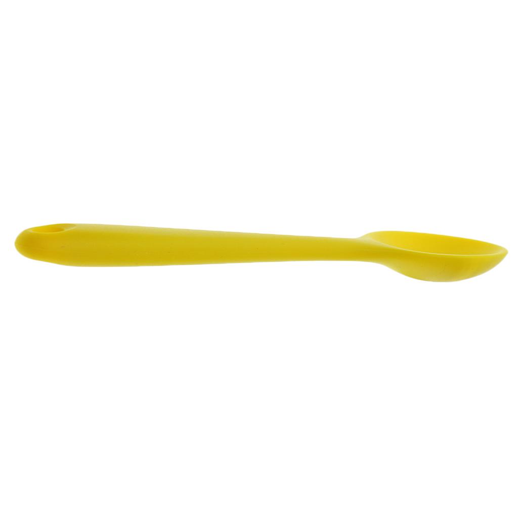 4xSilicone Ladle Soup Spoon Utensils Non-stick Cooking Kitchen Tools Yellow