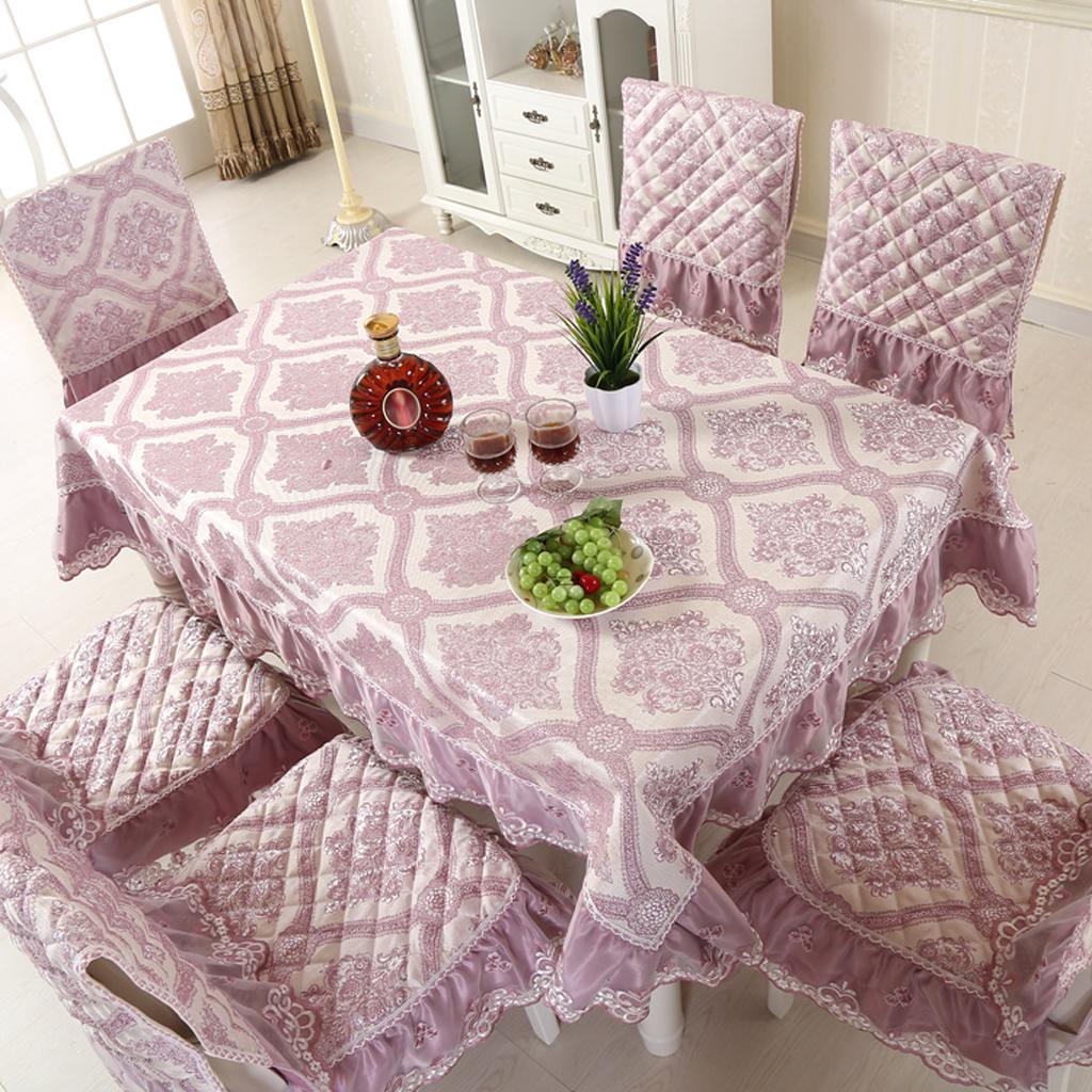 Lace sofa cushion chair table cushion Purple tablecloth 130X130cm