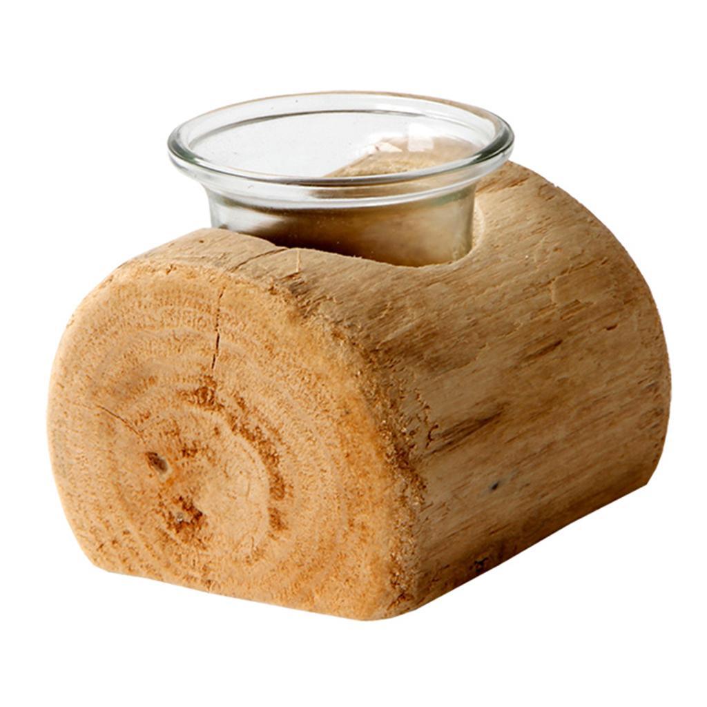 Wooden Home Candle Holder Antique Wood Tea Light Display Candleholder B