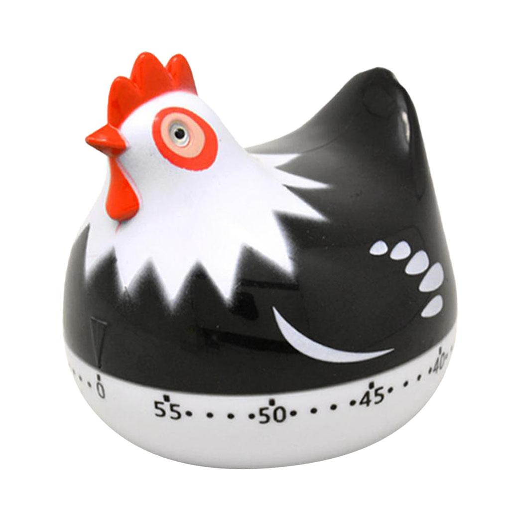 Hen Shape Kitchen Timer Manual Mechanical Food Cooking Timers Black