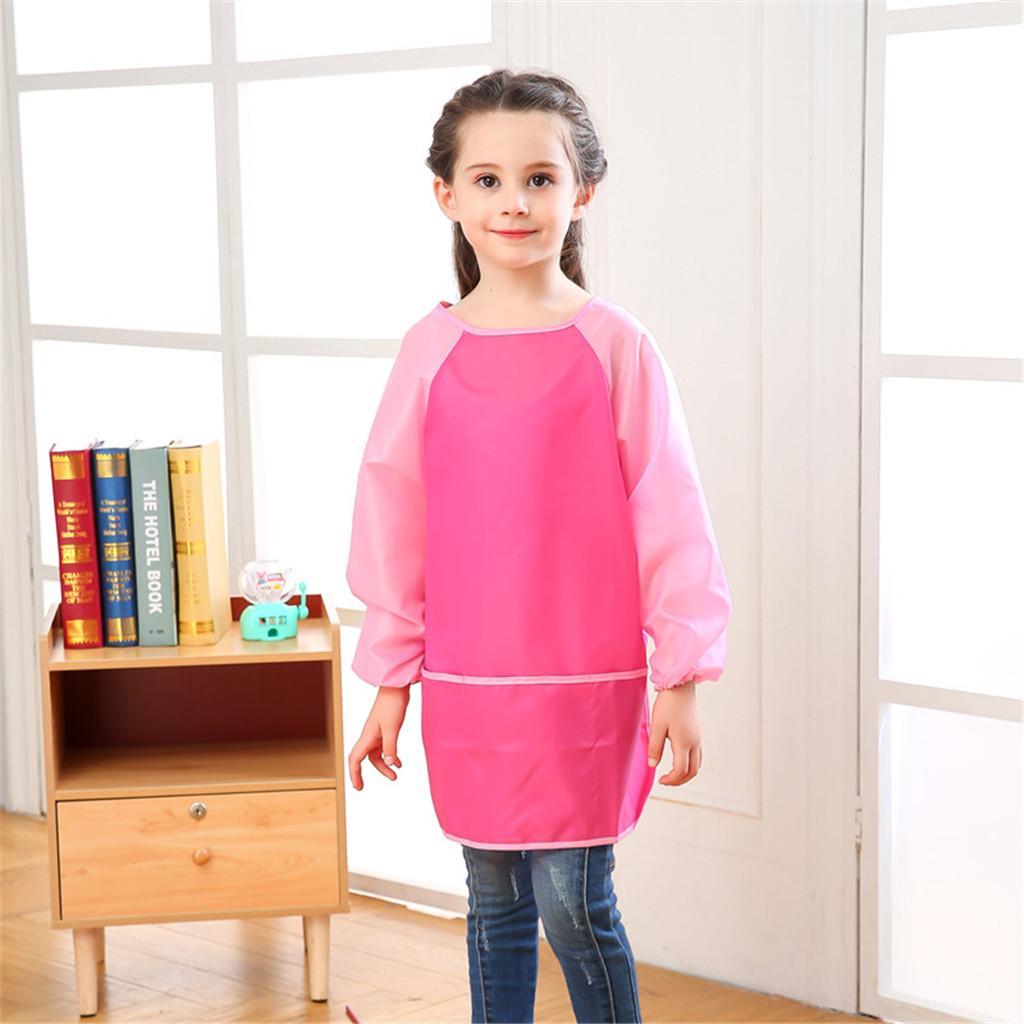 Kids Apron Long Sleeve Children Apron Waterproof Smock for Painting ...