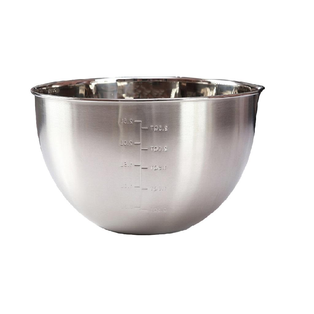 Silver 24cm Salad Kneading Mixing Bowls Vegetable Washing Bowl Egg Mix Bowl