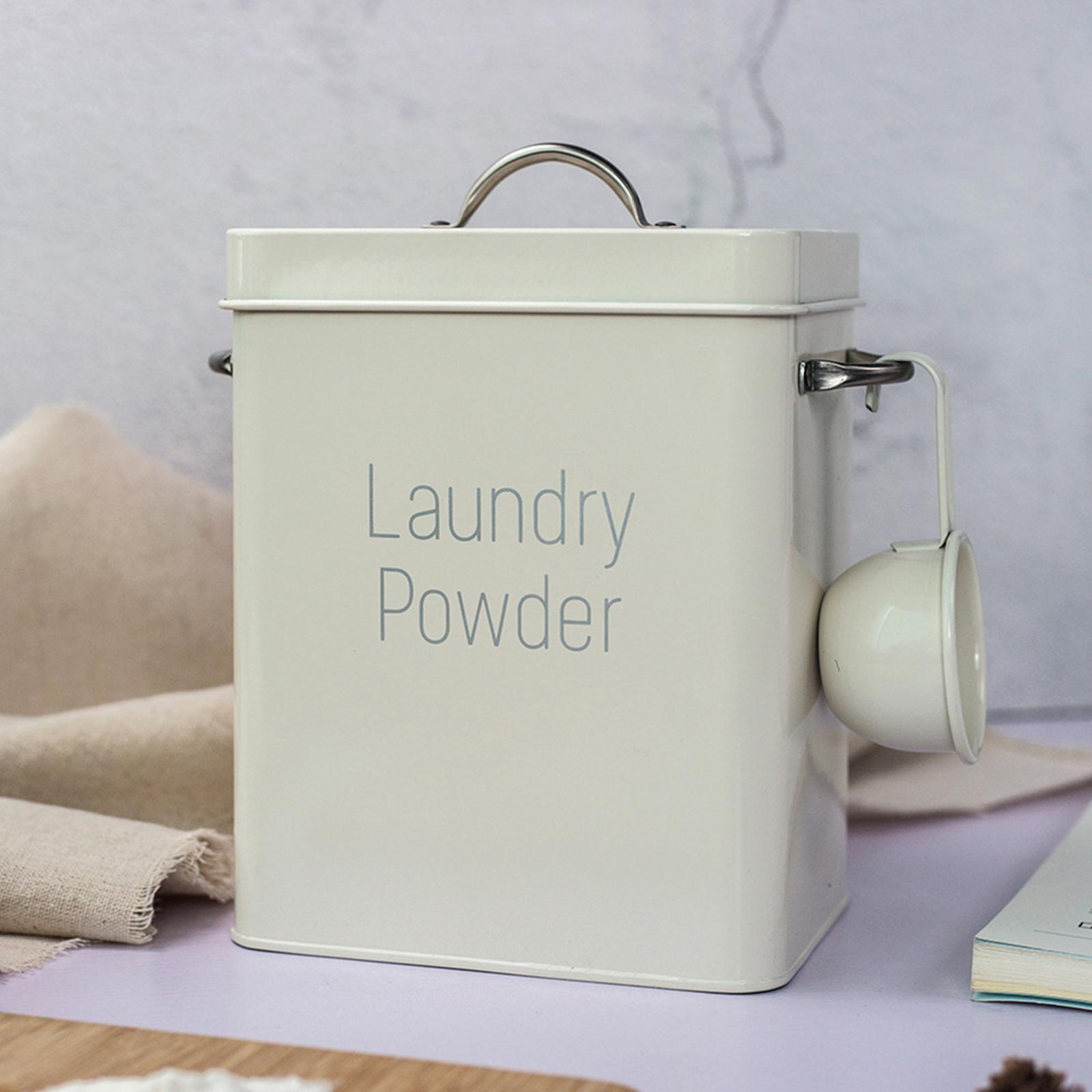 Laundry Powder Container Rice Bin Food Organizer Laundry Powder Bin White