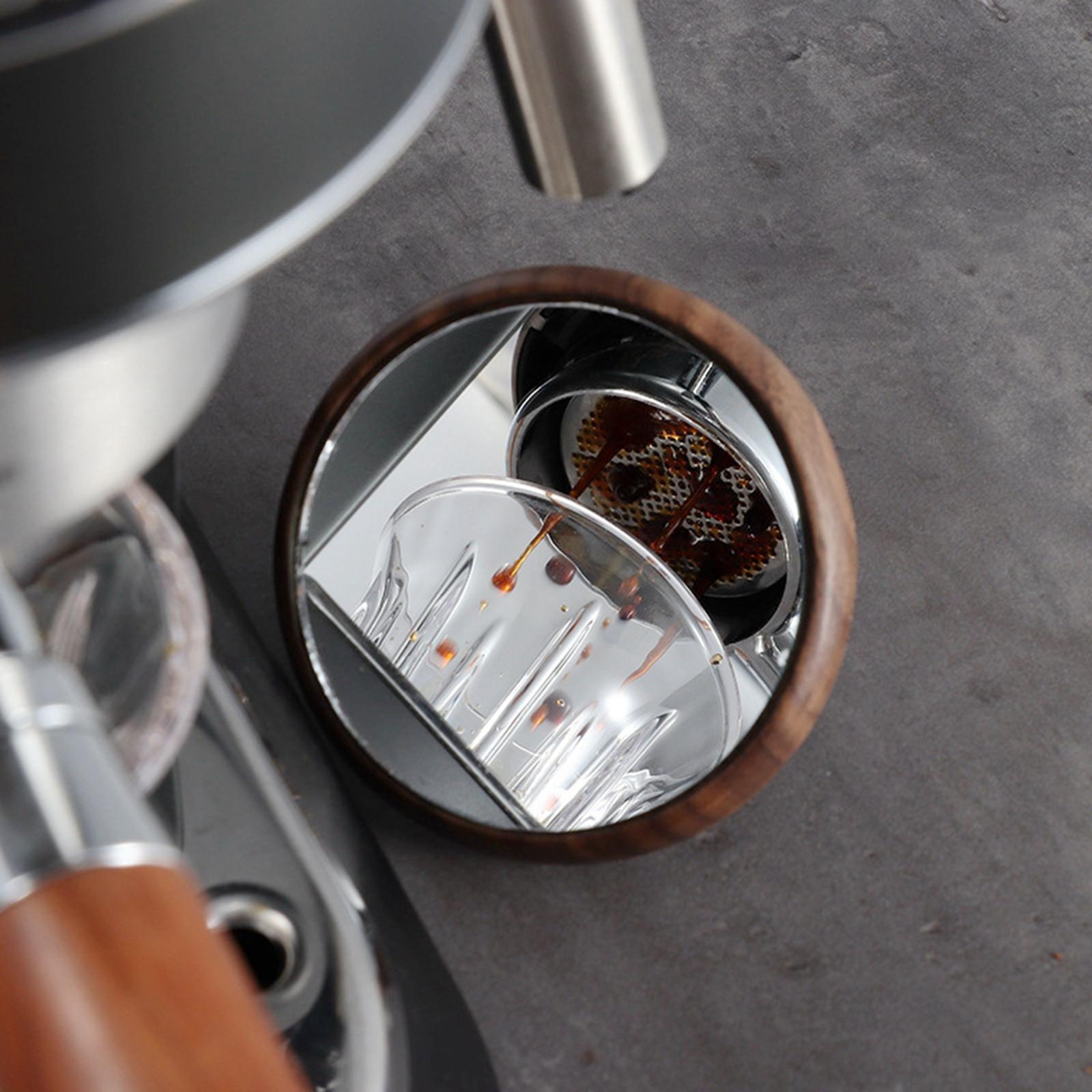 Espresso Lens Reflective Mirror Flow Rate Observation Walnut Silver 