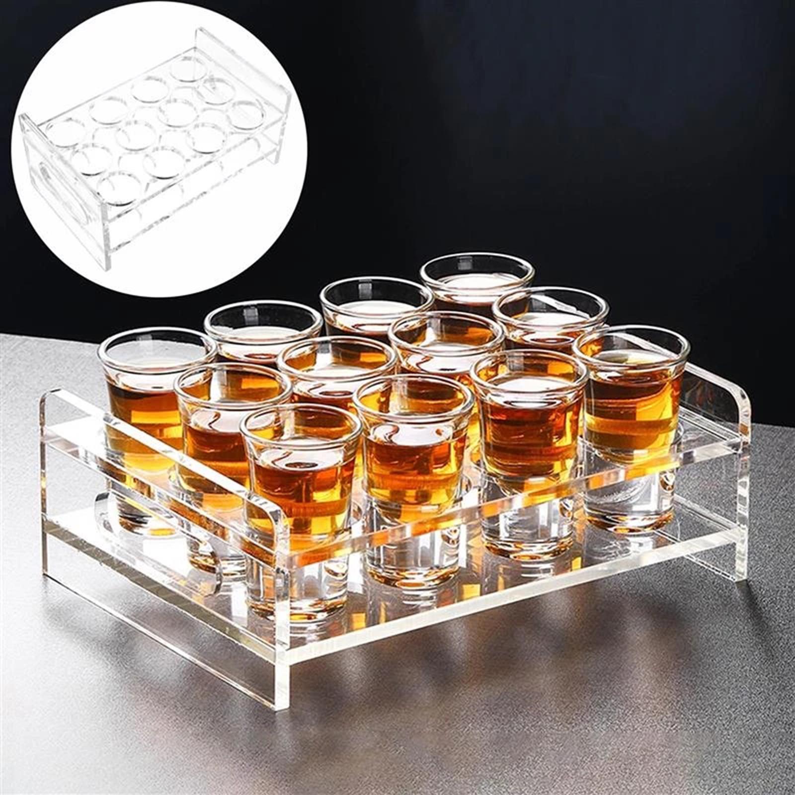 Glasses Holder Transparent Glass Display with Handle for Home
