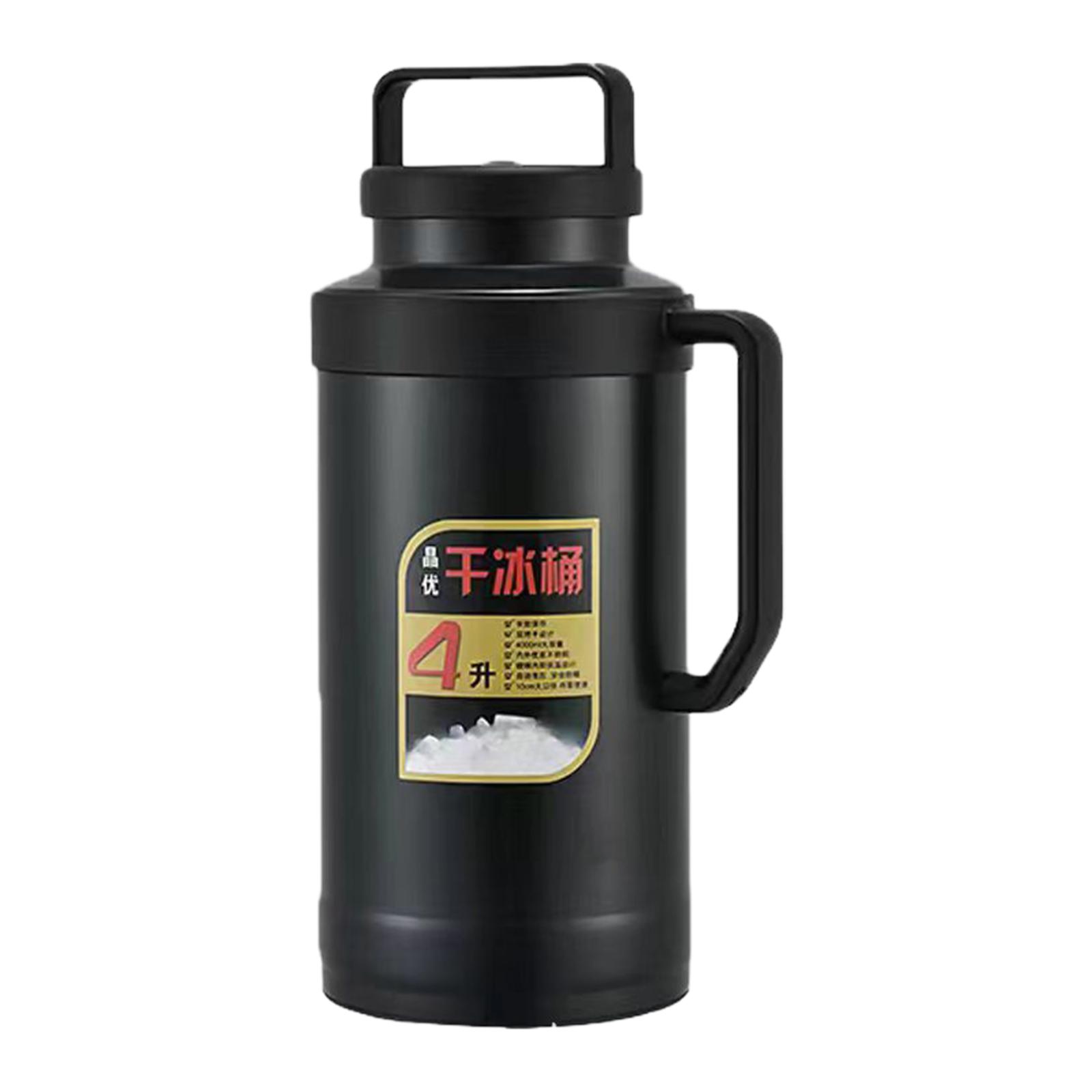 Dry Ice Bucket Dry Ice Storage Bucket for Office Restaurants Outdoor Black 4L