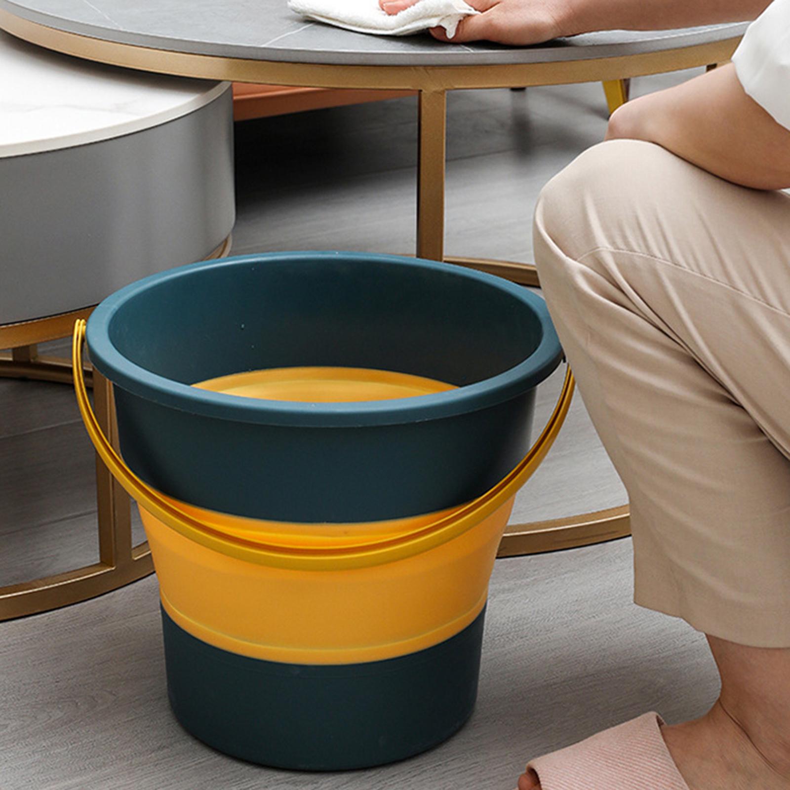 Foldable Bucket with Handle Easy Cleaning Bucket for House Cleaning blue