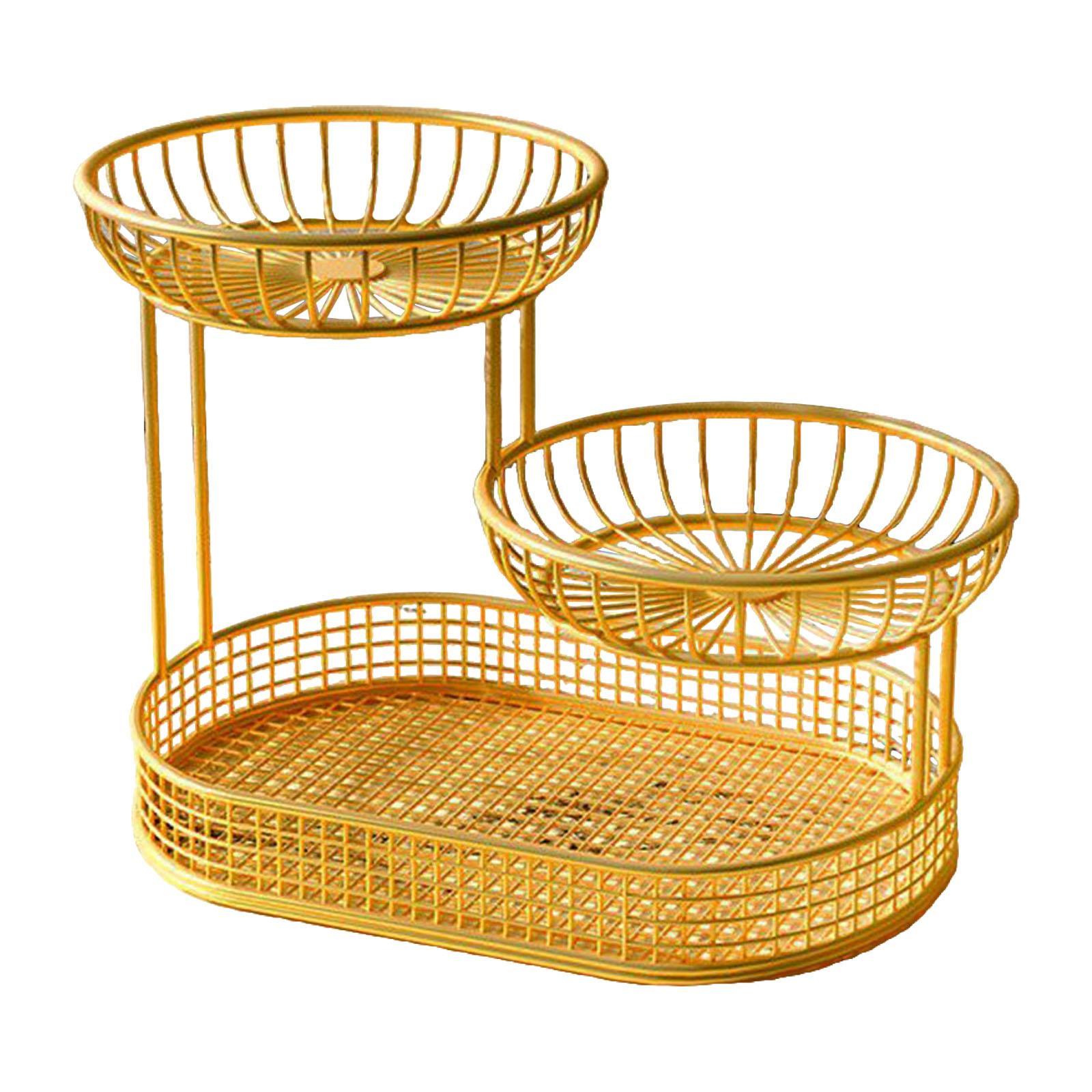 3 Layer Fruit Basket Gold