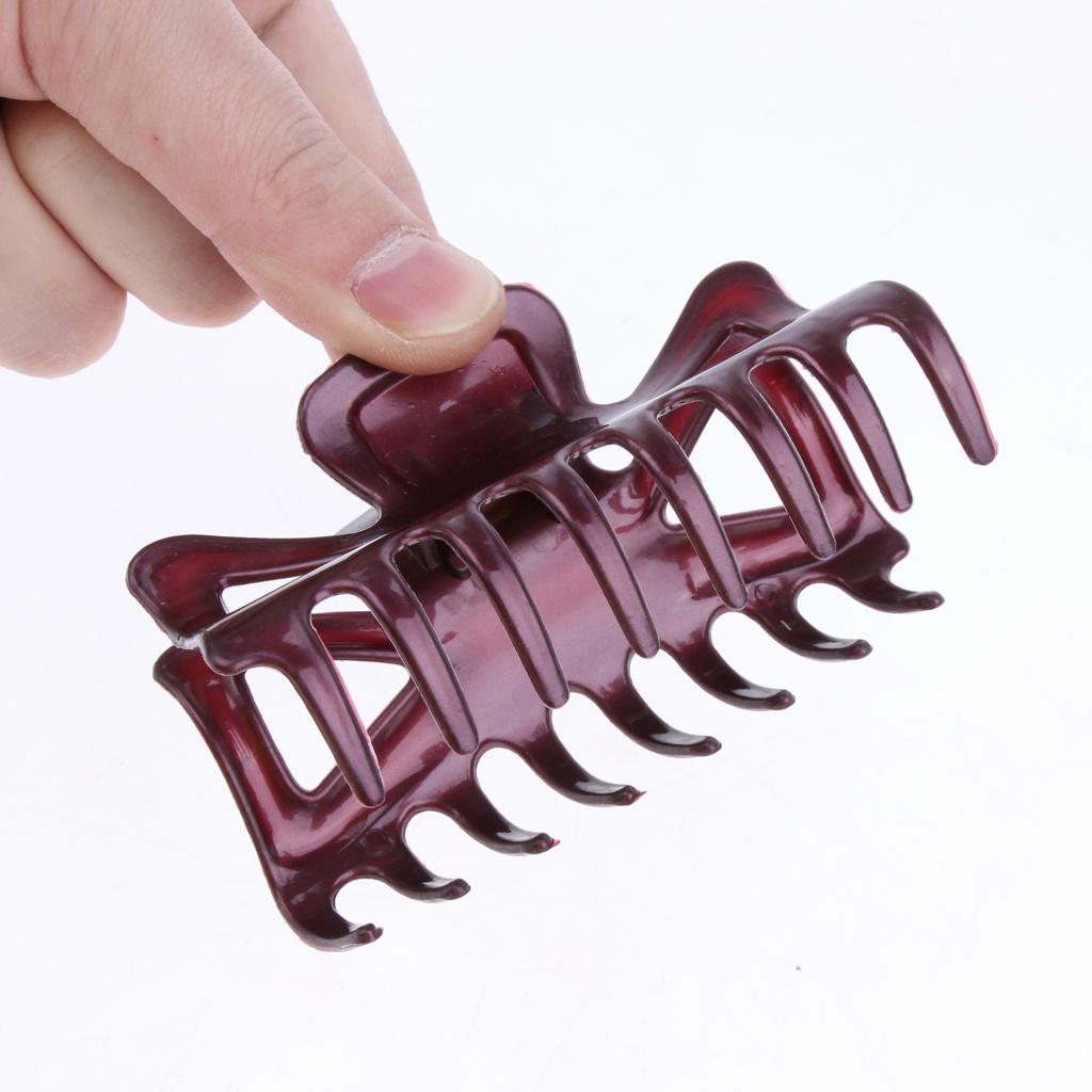 12pcs Assorted Color Womens Large Hair Claw Clamps Clips Grips Styling Tool